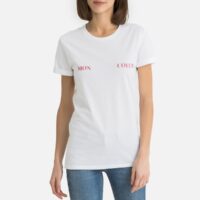 Tee shirt col rond MON CUR Blanc/Rouge ELISE CHALMIN